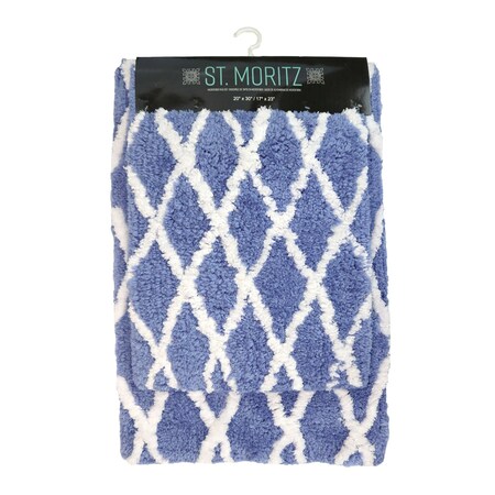 Monarch Brands St Mortiz 2 Piece Rug Set - Color Ground, Wedgewood PNP-STM-CG-WWBLUE